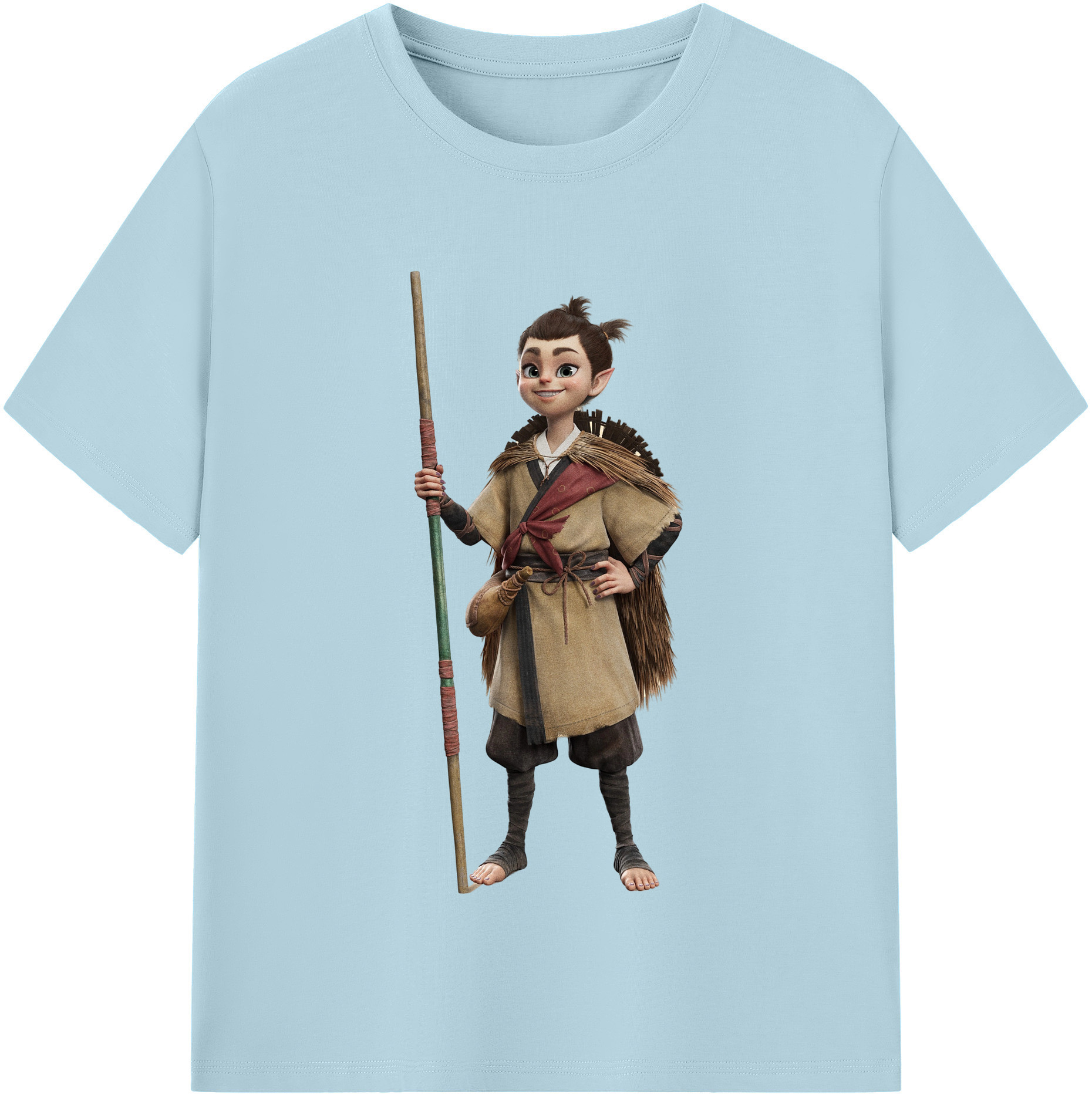 （画像用） Ne Zha 2 ナタ 魔童の大暴れ 綿100％半袖Tシャツ（フロントプリント）